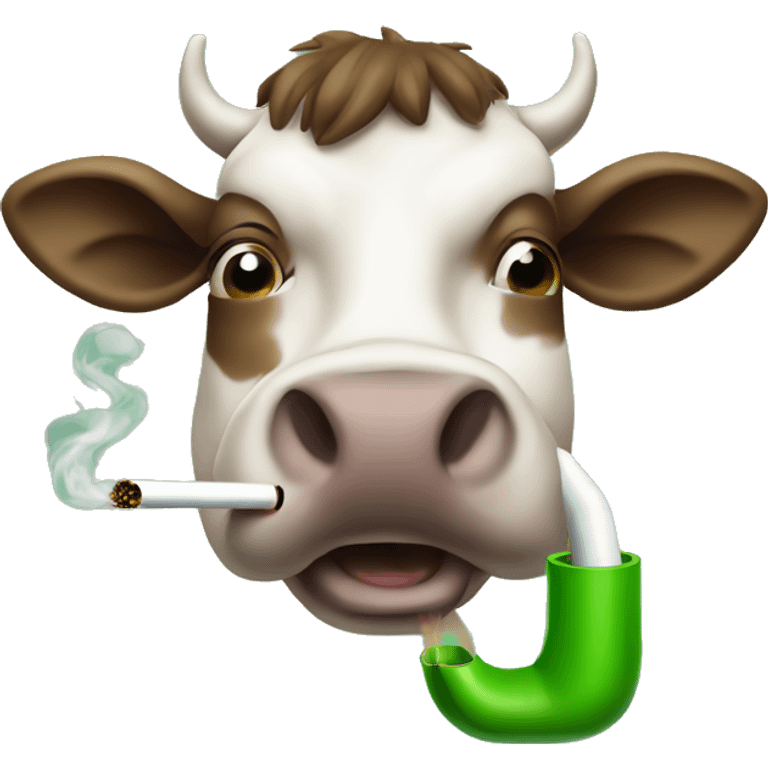 moo deng smoking a green tube emoji