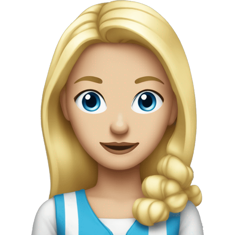 blue-eyed blonde woman with slots game emoji