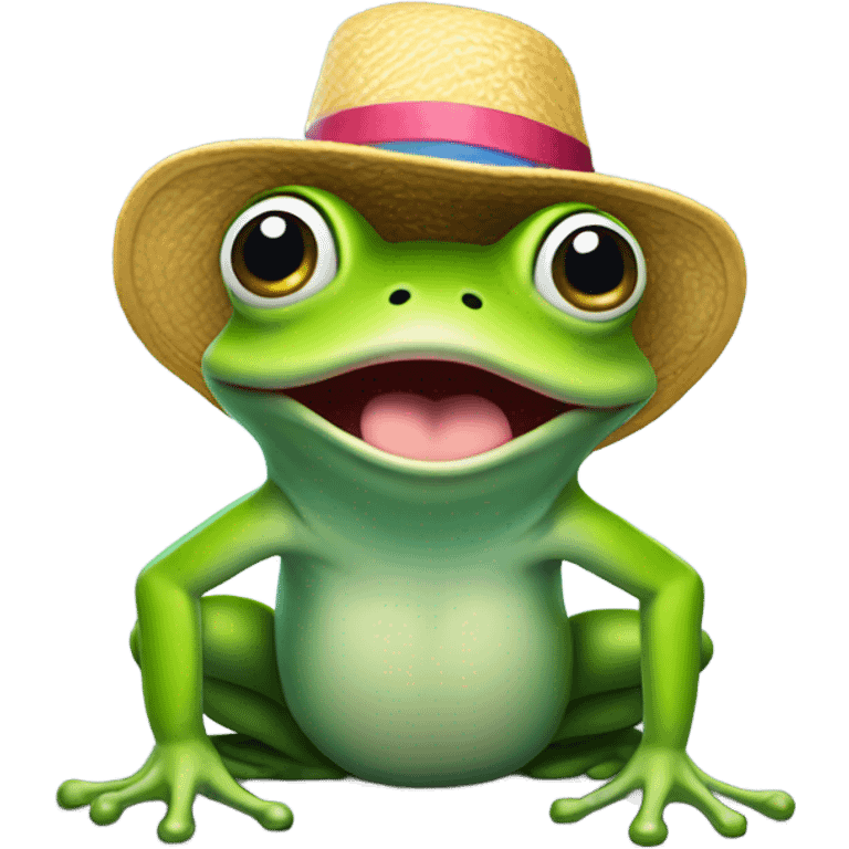 Surprise Frog with a hat  emoji