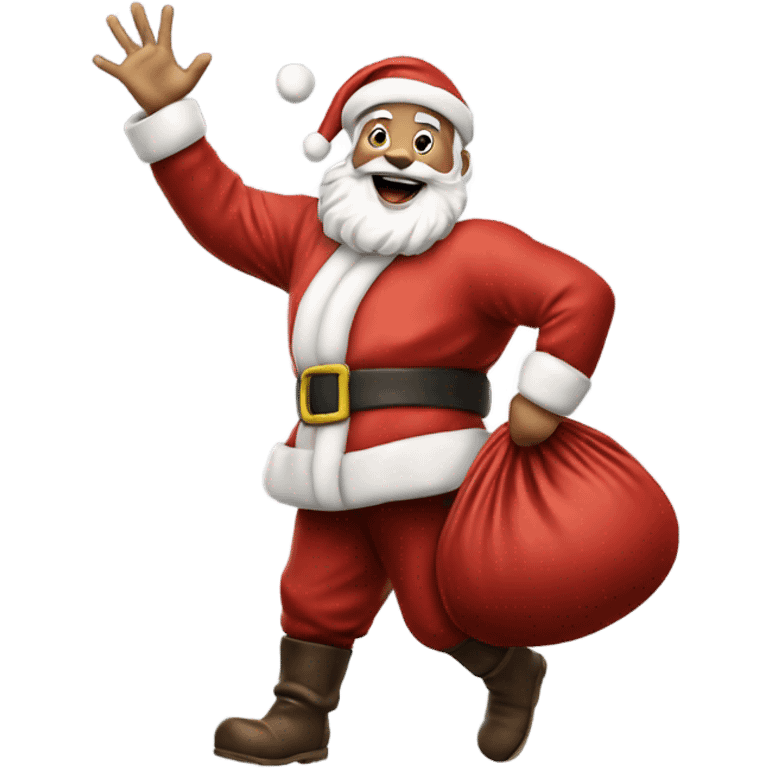 Hyper Realistic Santa waving emoji