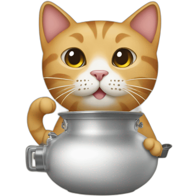 cat with steamer emoji