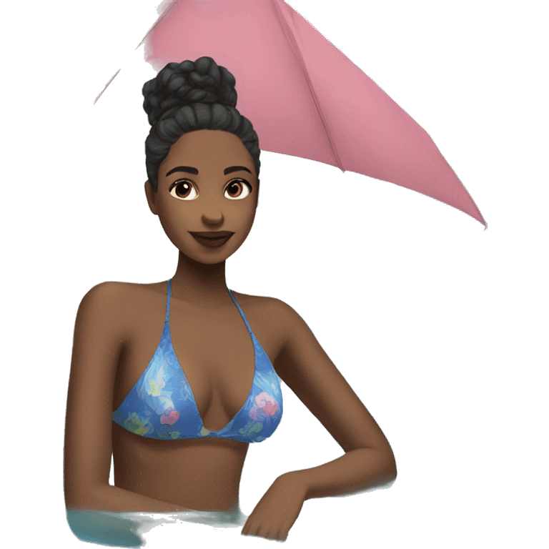 Tekeyah in a swim suit emoji