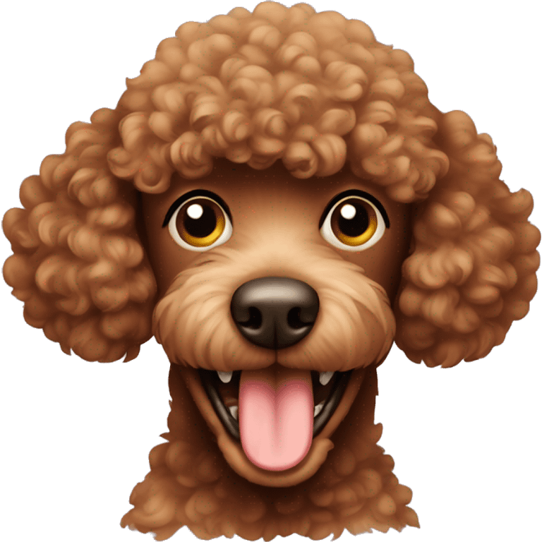 Brown Poodle with teeth emoji