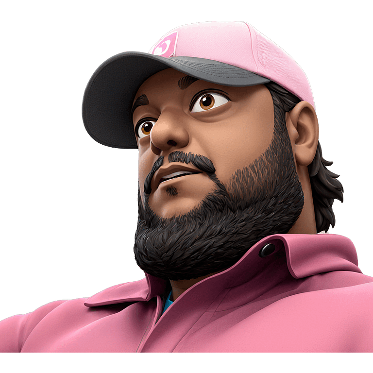 manly man in pink jacket emoji