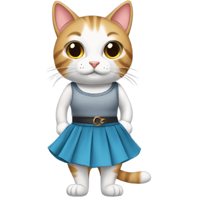 Cat with a skirt emoji