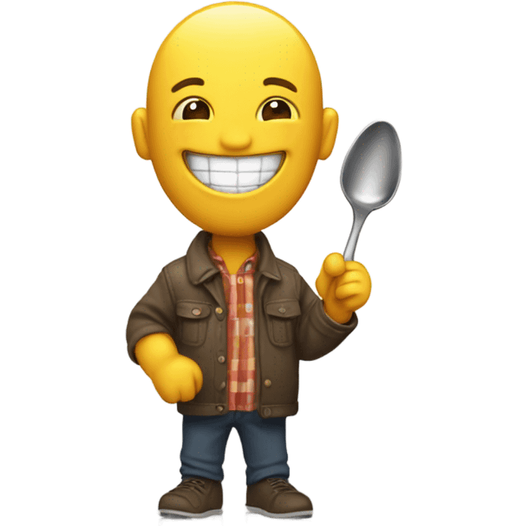 Emoji holding spoon and lighter emoji