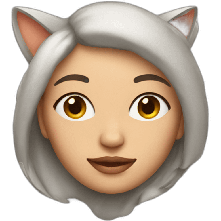 woman with cat on head emoji