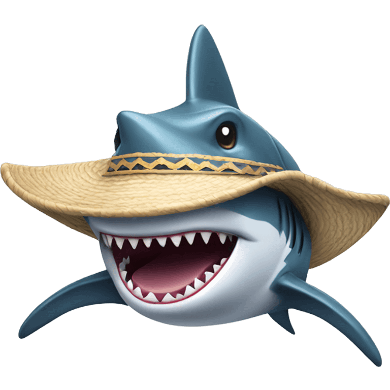 Shark with sombrero emoji