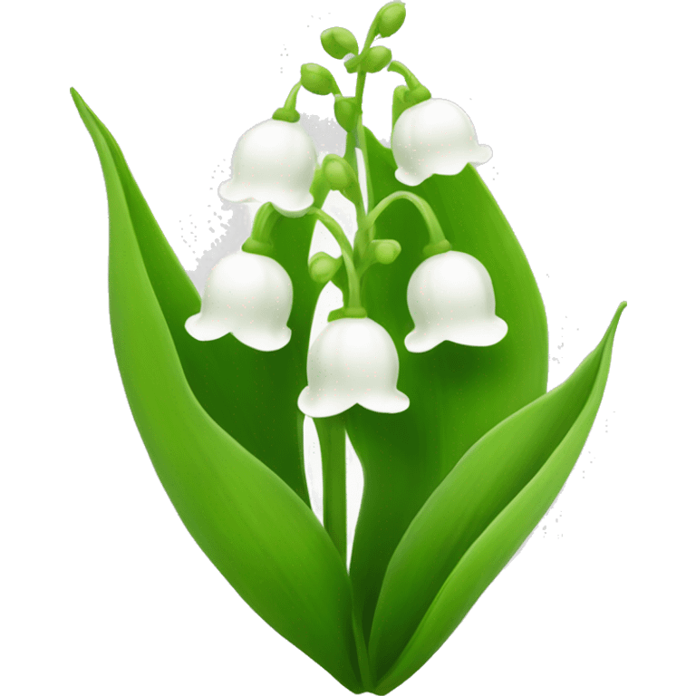 Lily of the valley flower in light green grass  emoji