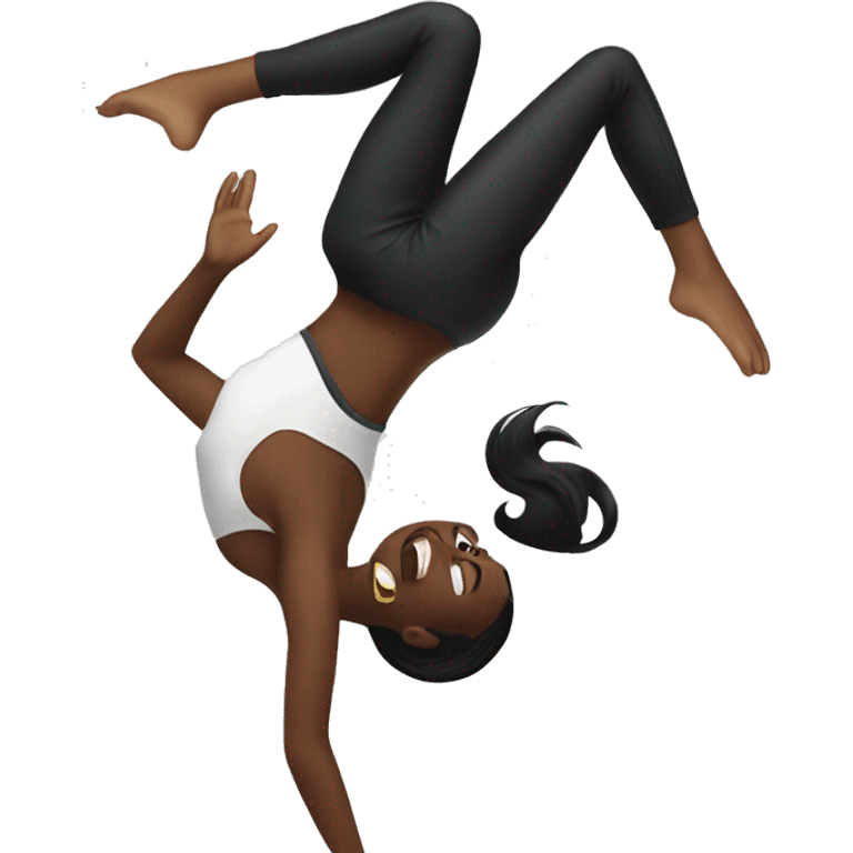 girl doing a back flip with diddy emoji