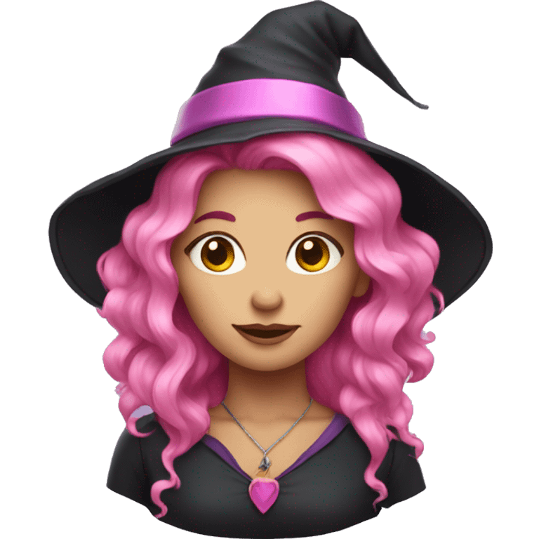 Pink hair witch emoji