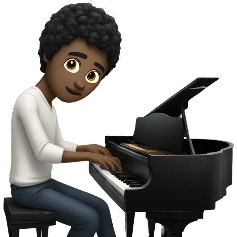 pale skin and black hair man playing grand piano emoji