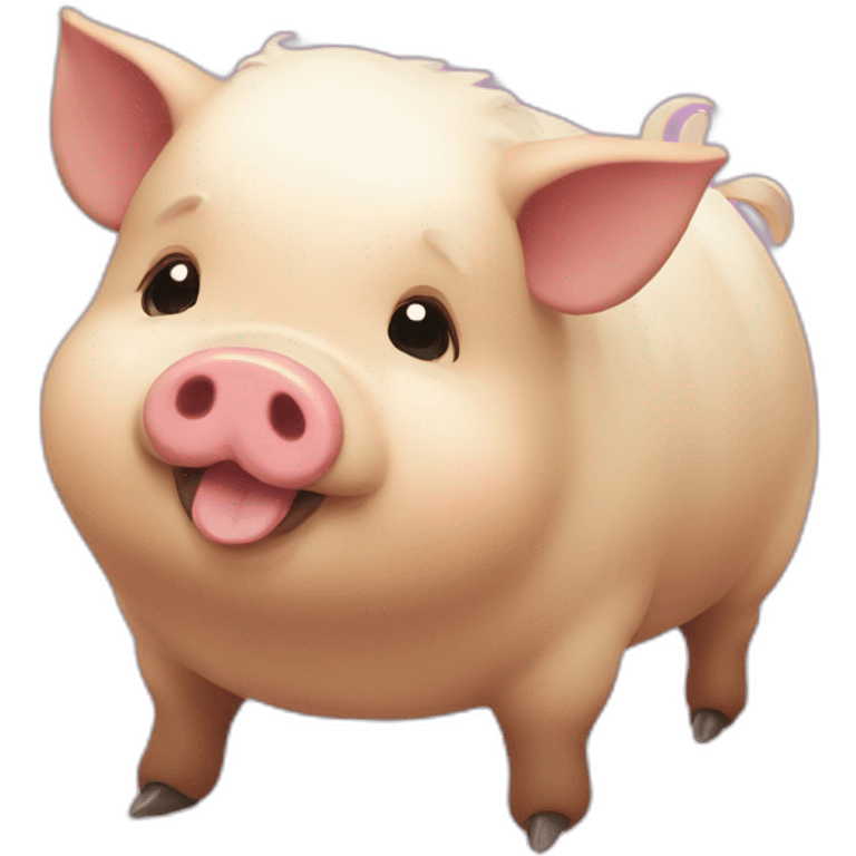 Fatty round kunekune pig emoji