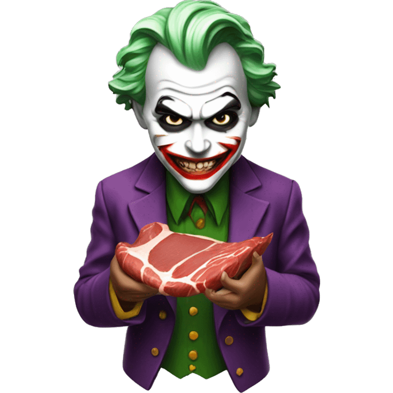 joker eating raw meat emoji