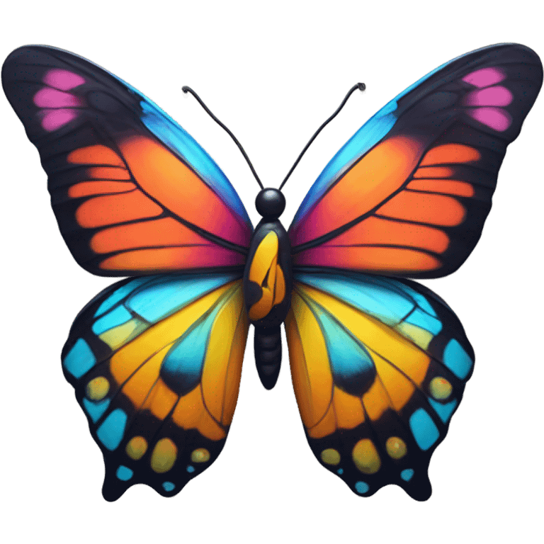 A butterfly chained to a wall emoji