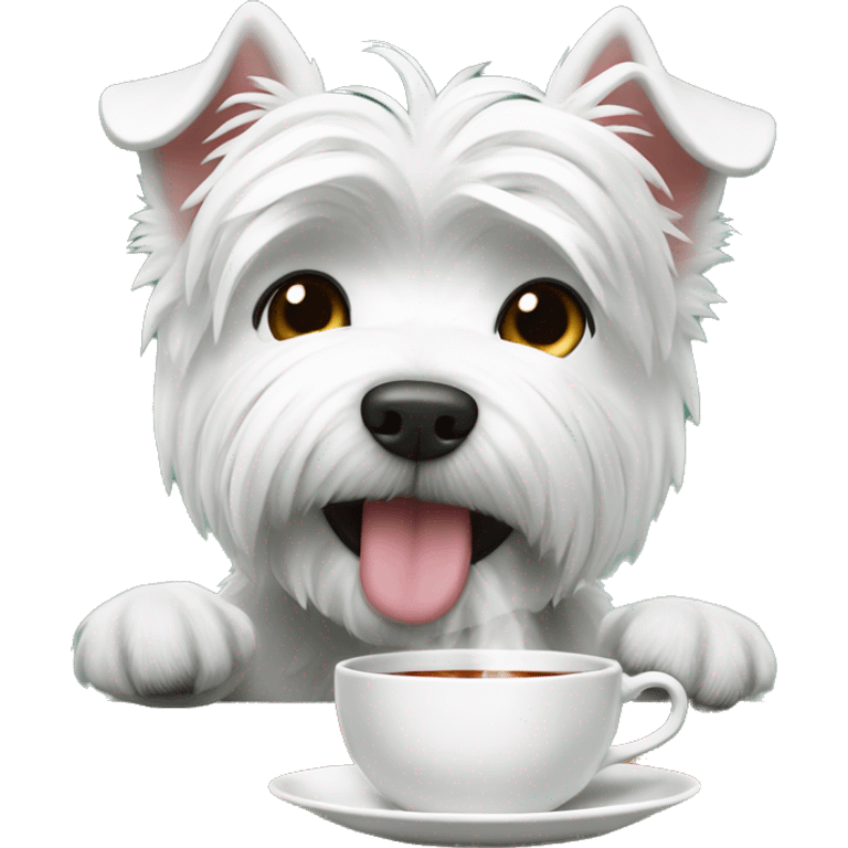 Westie drinkin a tea emoji