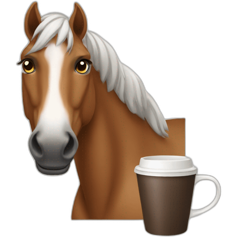 horse with coffee emoji