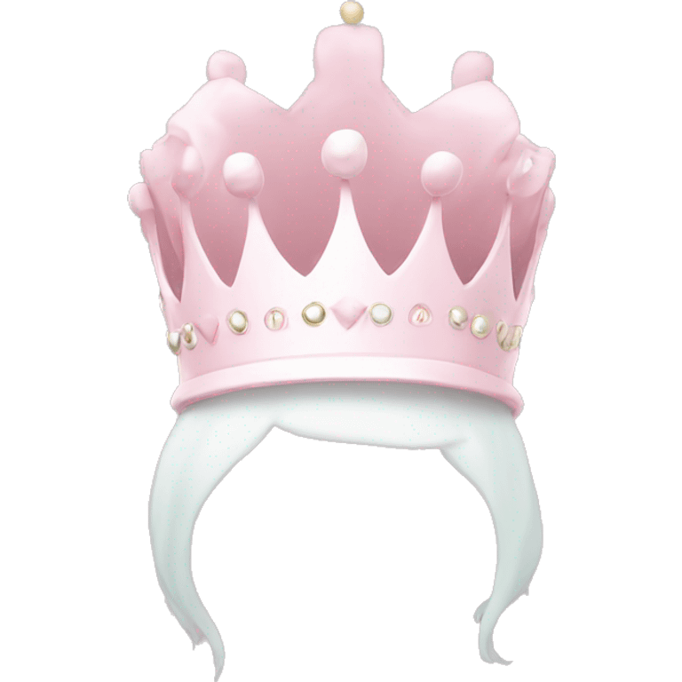 White and pastel pink crown emoji