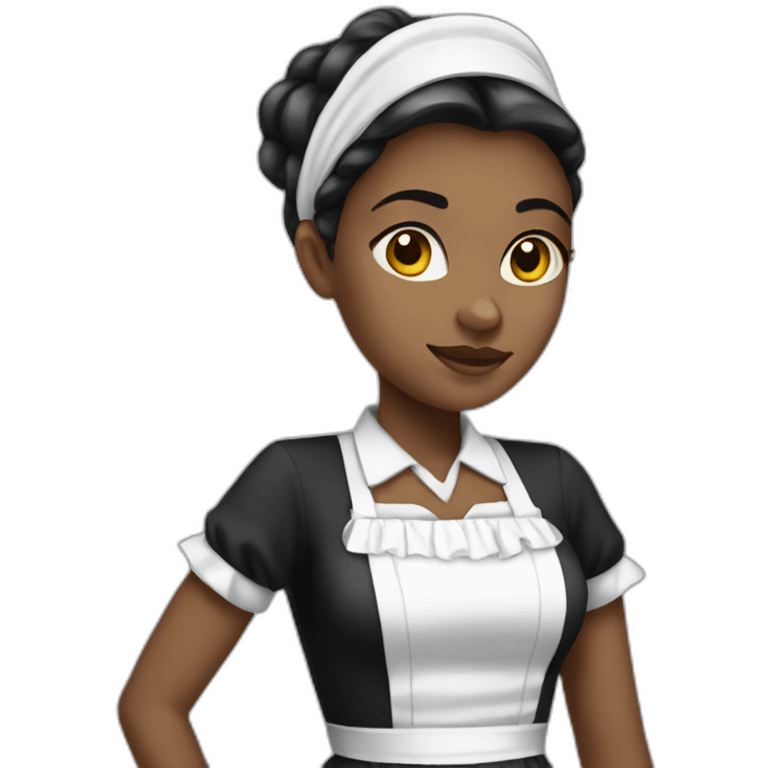 white girl dressed as a maid emoji