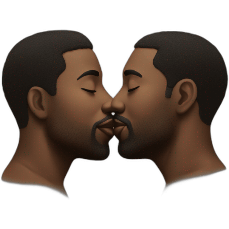 thrwe black men kissing emoji