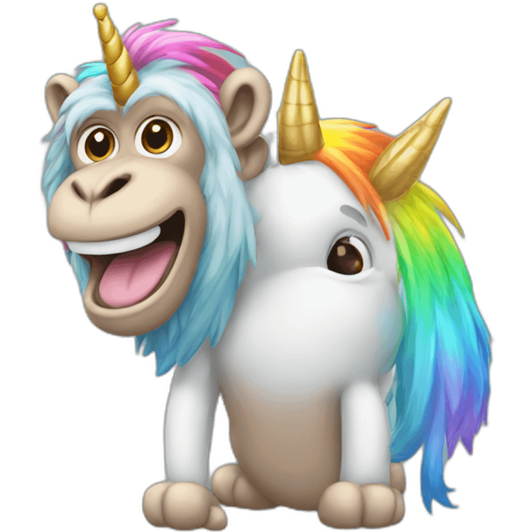 Monkey embrasse a unicorn emoji