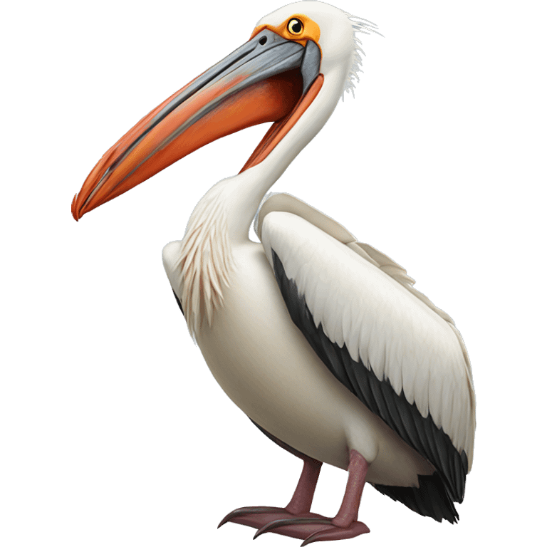 Pelican with crab hands emoji