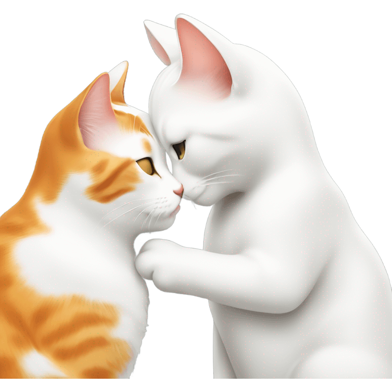 white and orange cat kissing emoji