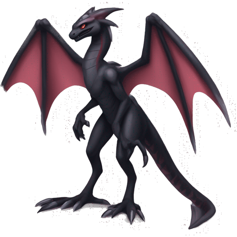 cool edgy black and maroon Dark-type nargacuga Salazzle  Salandite Pokémon full body by LiLaiRa, by Falvie emoji