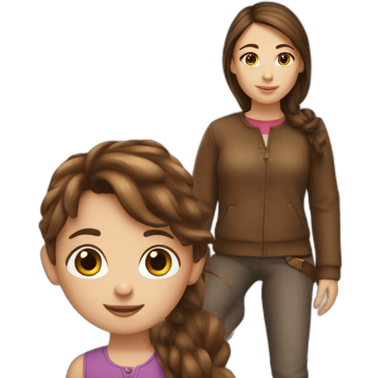 Brown haired Girl and spotted horse emoji