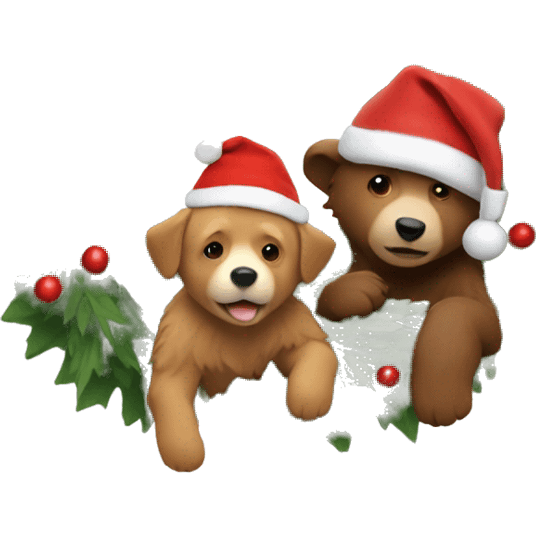 Christmas wreath with Paddington emoji