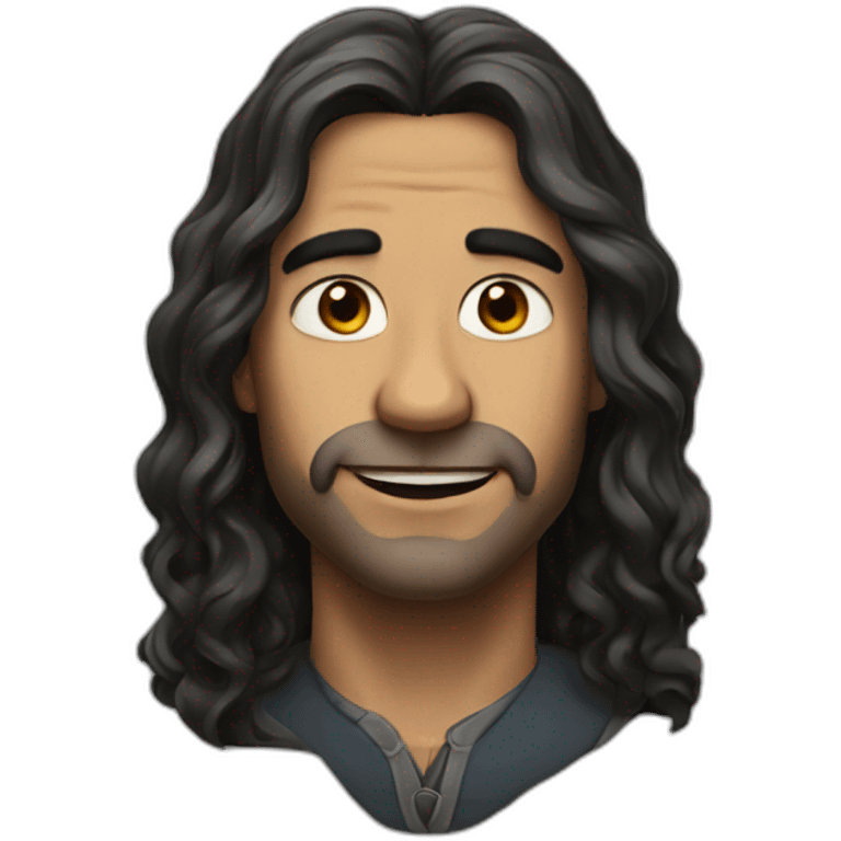 Gerald of rivia with long hair from Netflix portrait emoji