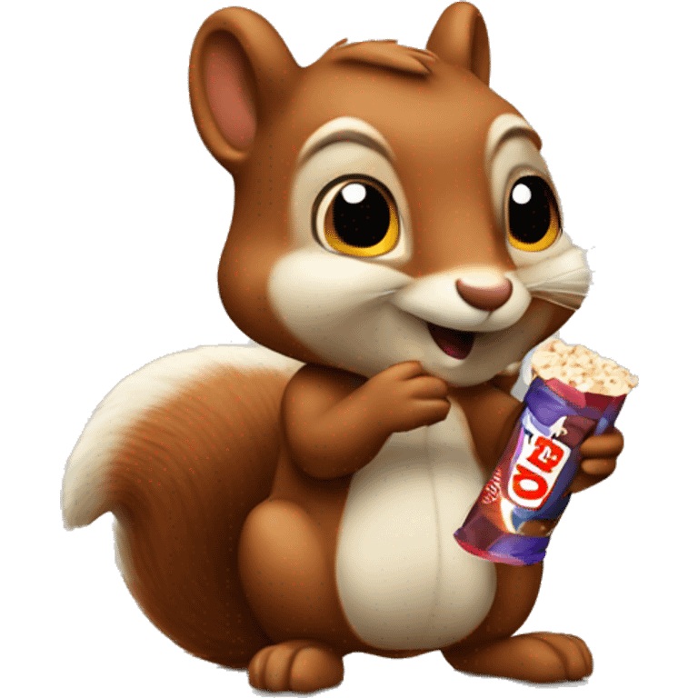 squirrel holding a tootsie roll emoji