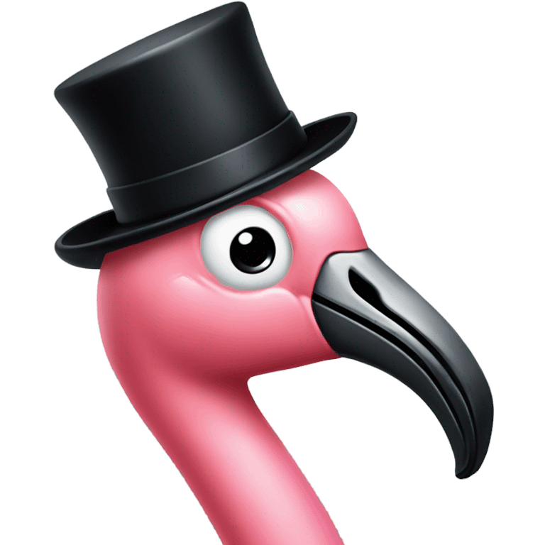 flamingo with a top hat emoji