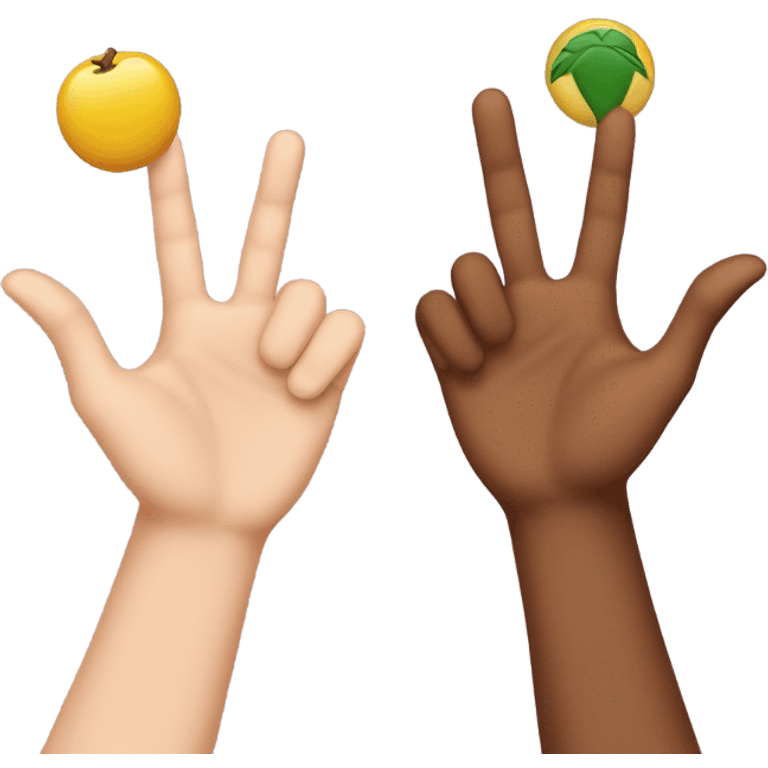 Gen z hands choosing from two thi emoji