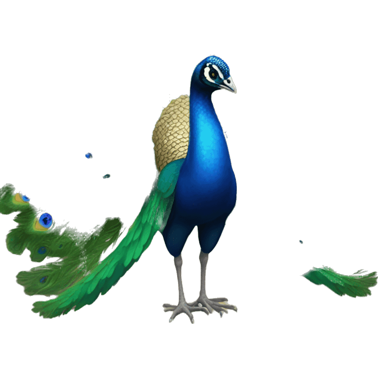 Peacock with human face emoji