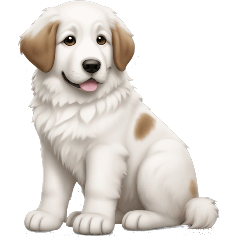 Puppy Great Pyrenees with Brown Ears  emoji