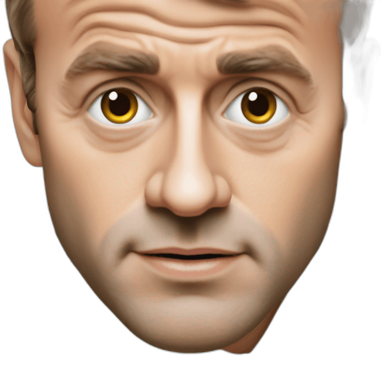 president macron with piercing emoji