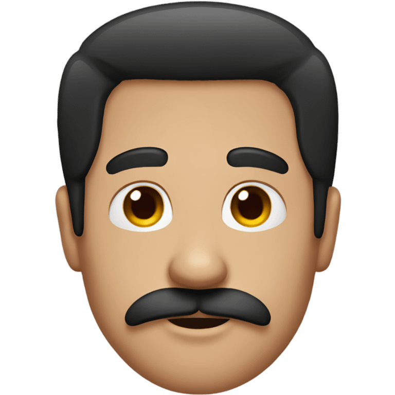 Straight Black hair and mustache  emoji