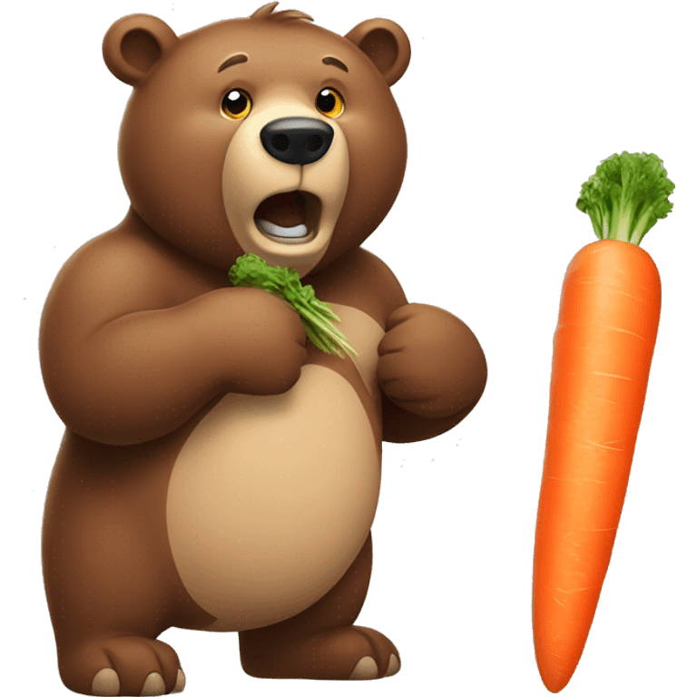 Strong bear eating carrot emoji