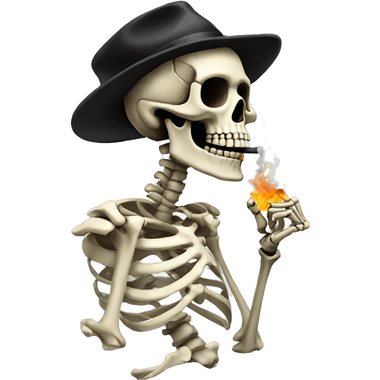 Skeleton smoking a cigarette  emoji