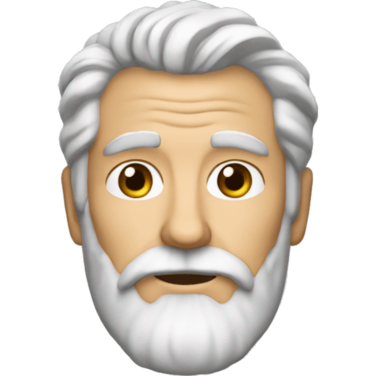 A 58-year-old man with salt and pepper hair and a gray beard with hazel eyes and fair skin emoji