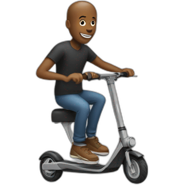 Man doing Scooter tricks emoji