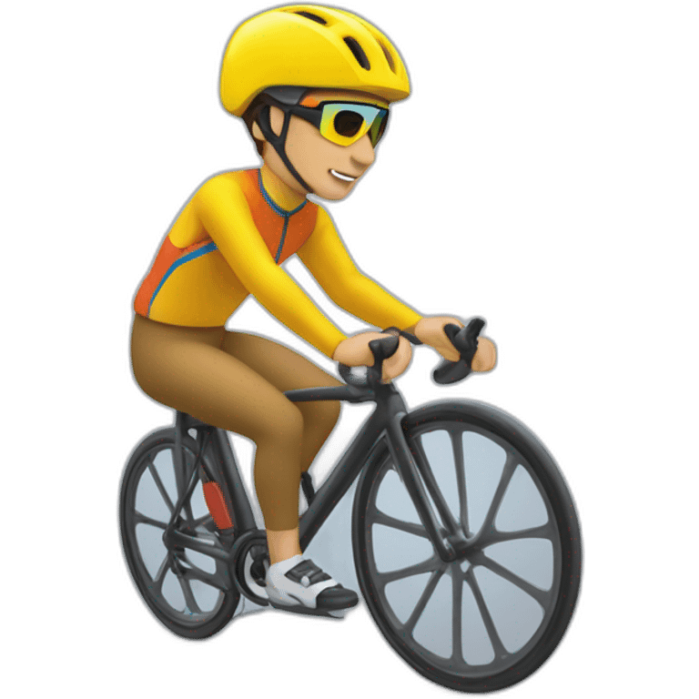 Skieuse à côté d'un cycliste emoji