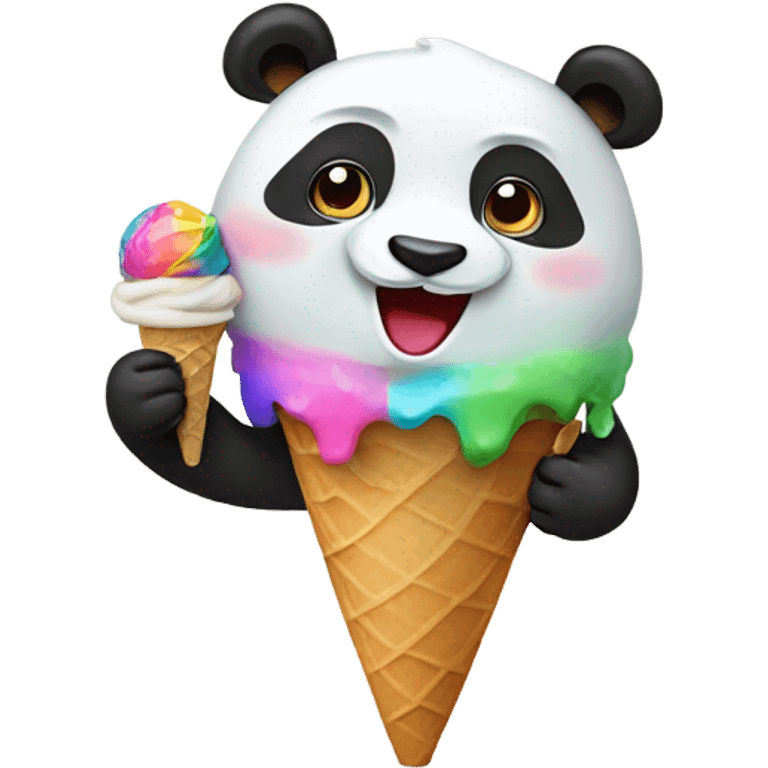 Panda eating ice cream emoji