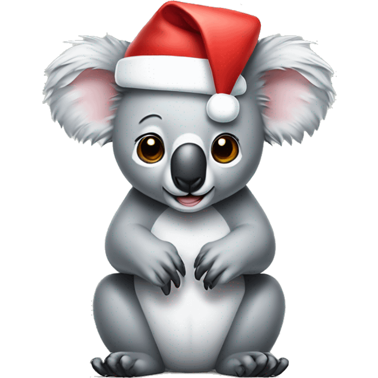 A koala wearing a Santa hat emoji