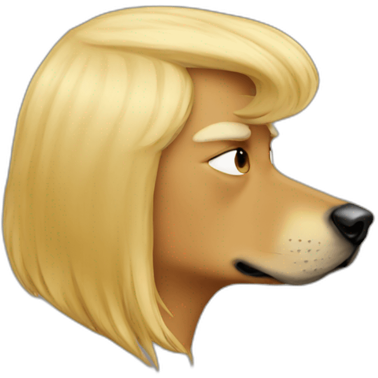 trump kissing a dog emoji