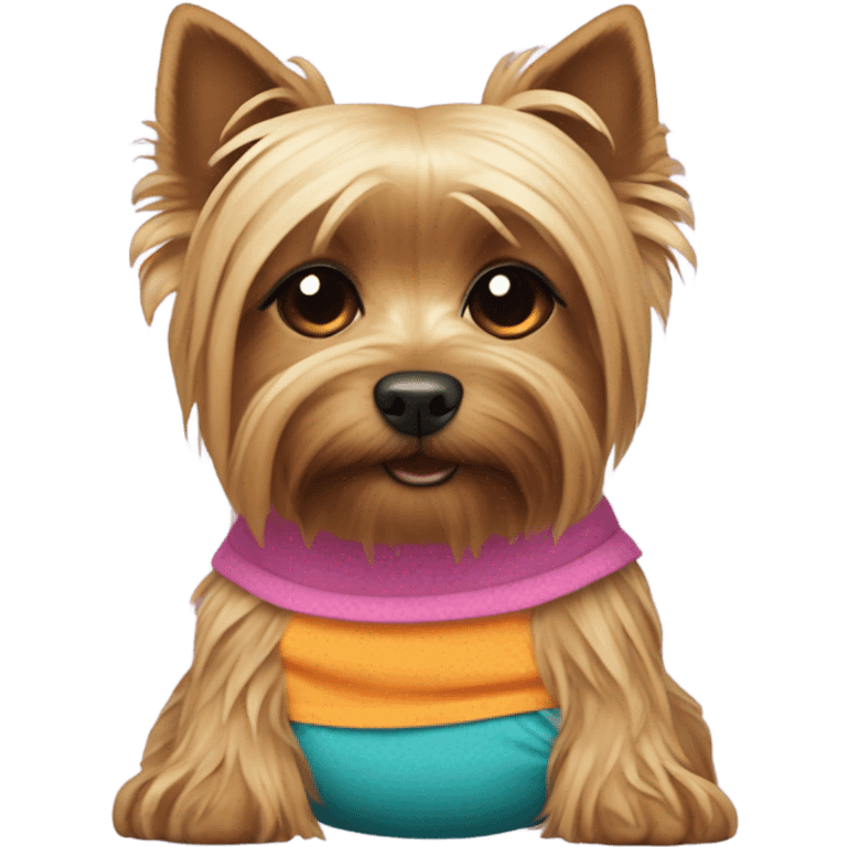 Yorkie wearing a diaper emoji