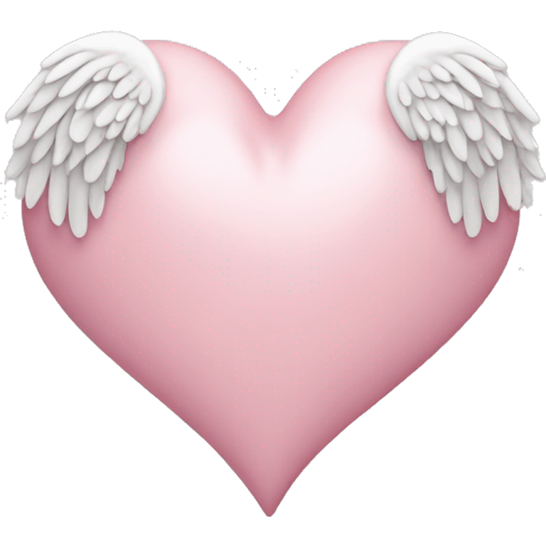 Light pink heart with angel wings emoji