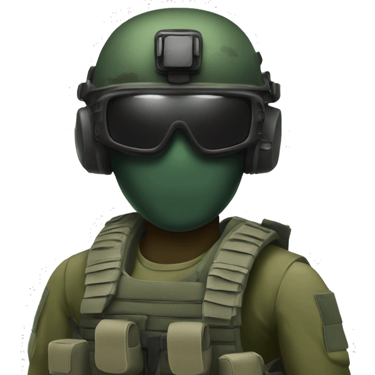 Special Forces Soldier wearing mask and night vision goggles emoji