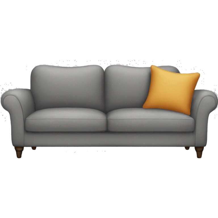 Gray couch with good legs and fall throw pillows emoji